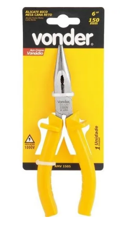 Alicate Bico Meia-Cana Reto 6" 1000V Vonder - Imagem 3